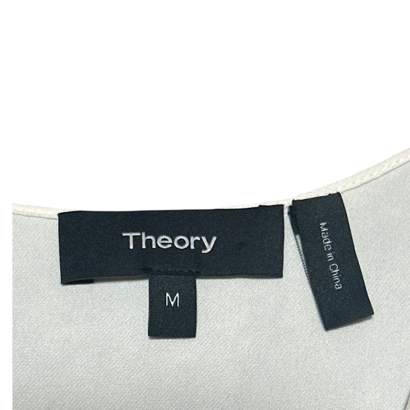 Theory Wrap-effect Draped Silk Crepe de Chine Top Sleeveless Blouse - Picture 3 of 6